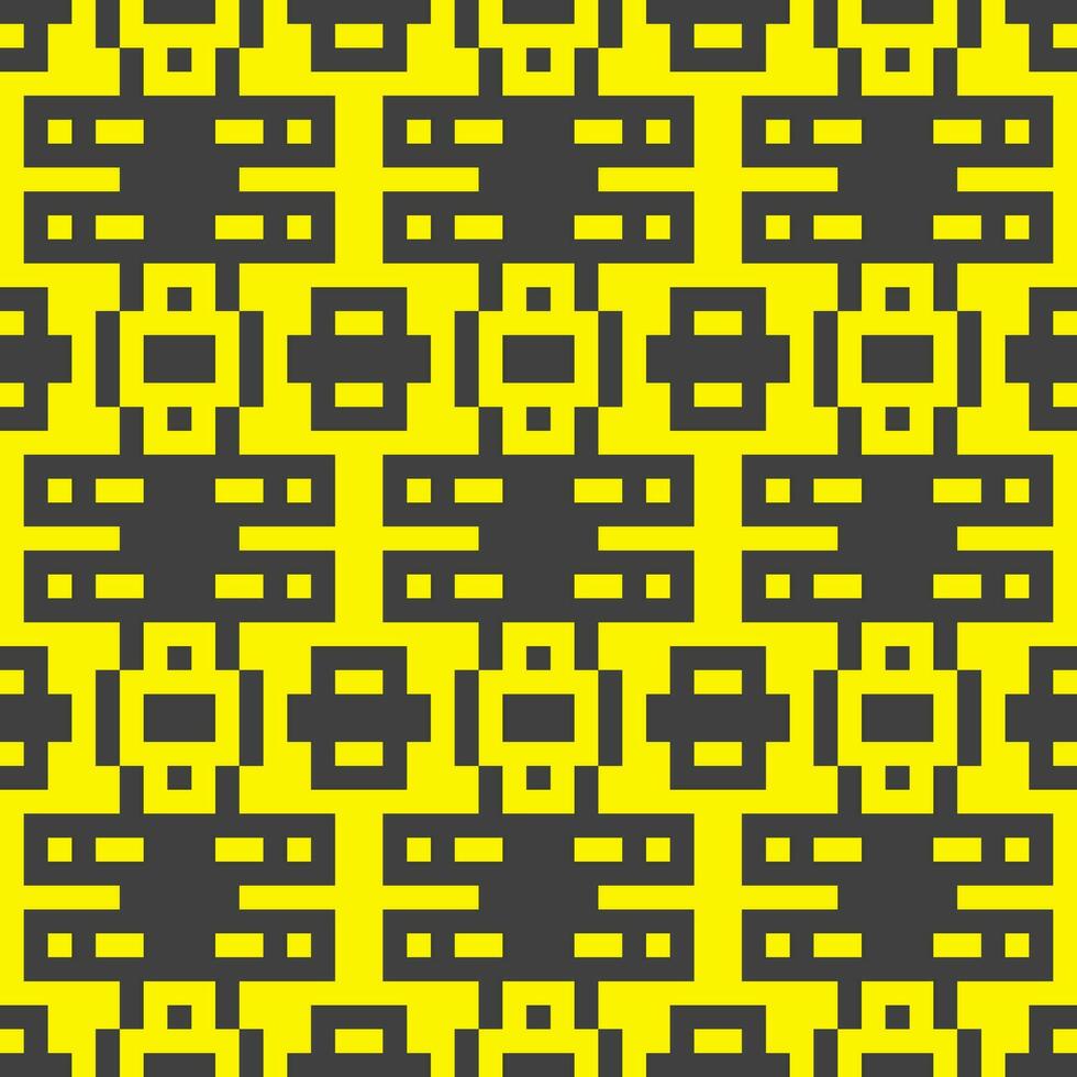 a yellow and black pixel pattern vector