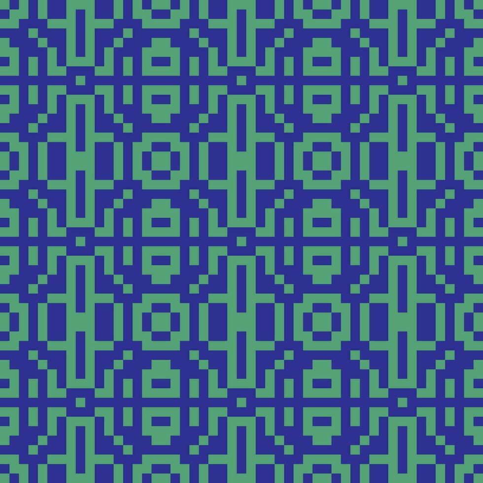 a pixel pattern in green and blue vector