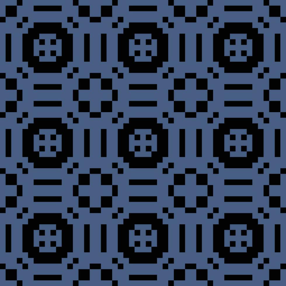 a pixel pattern with black and blue squares vector