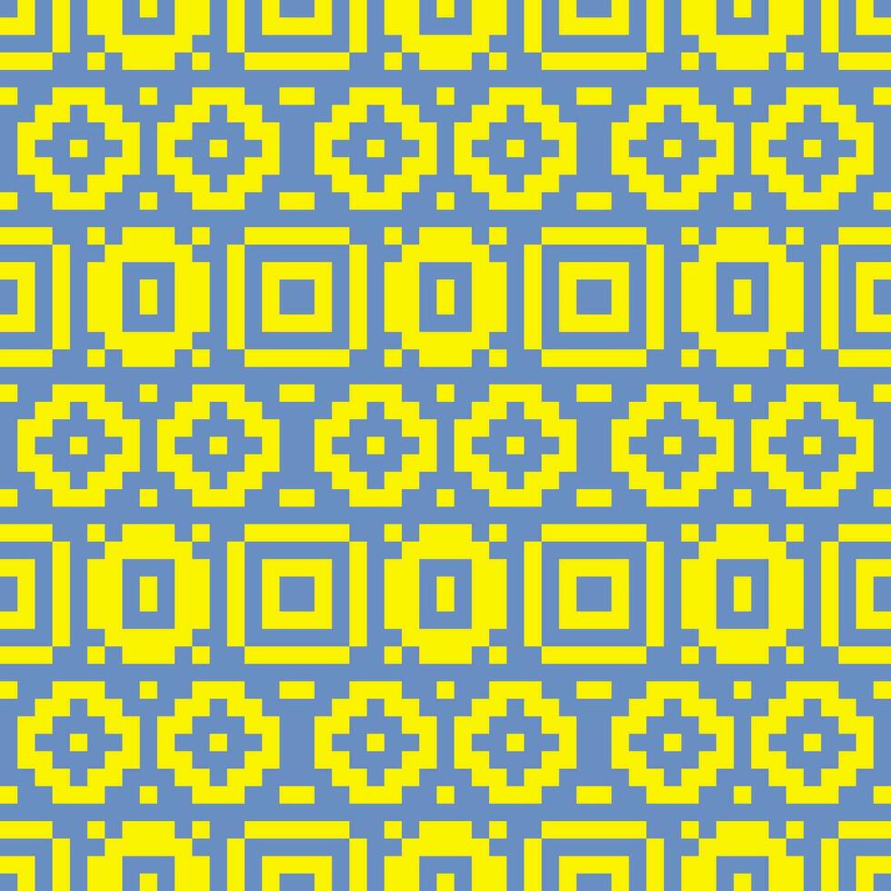 a blue and yellow pattern with squares vector