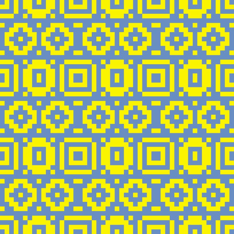 a blue and yellow pattern with squares vector