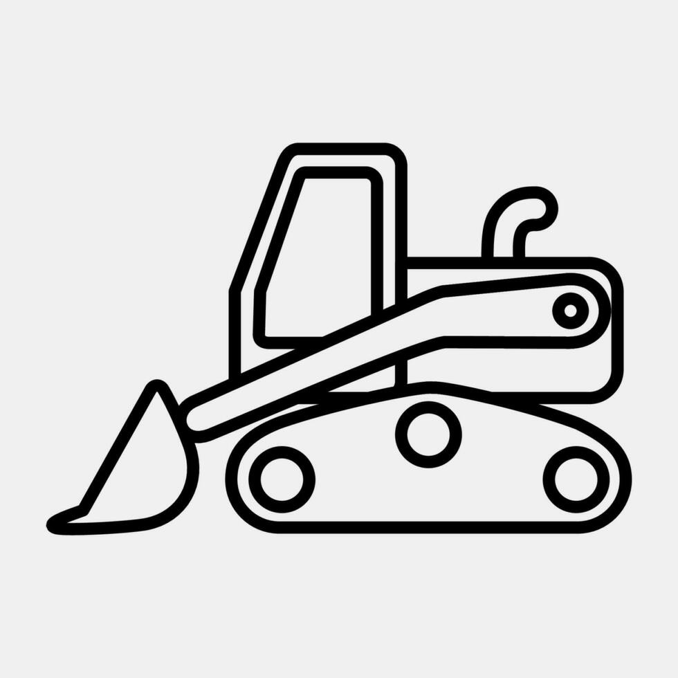 Icon skid loader. Heavy equipment elements. Icons in line style. Good for prints, posters, logo, infographics, etc. vector