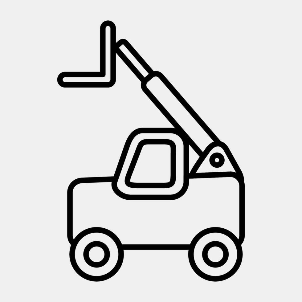 Icon telescopic loader telehandler. Heavy equipment elements. Icons in line style. Good for prints, posters, logo, infographics, etc. vector