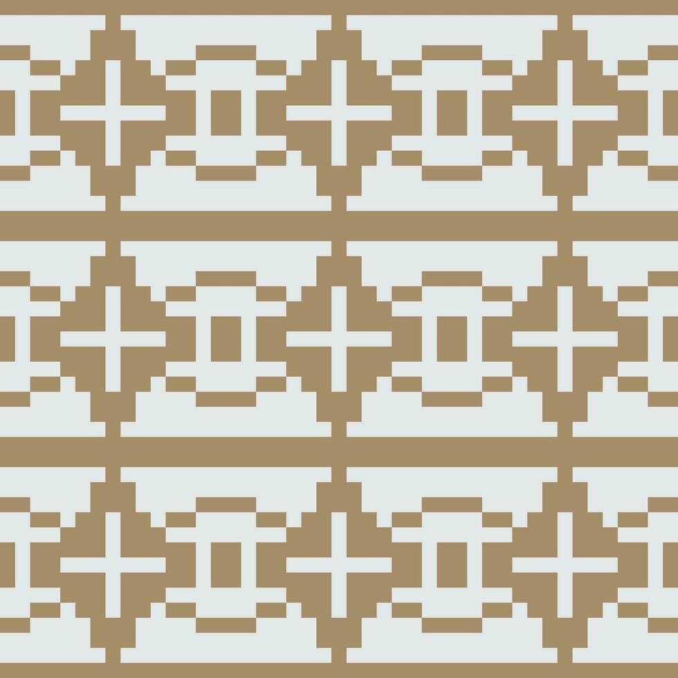 a pixel style pattern with brown and white squares vector