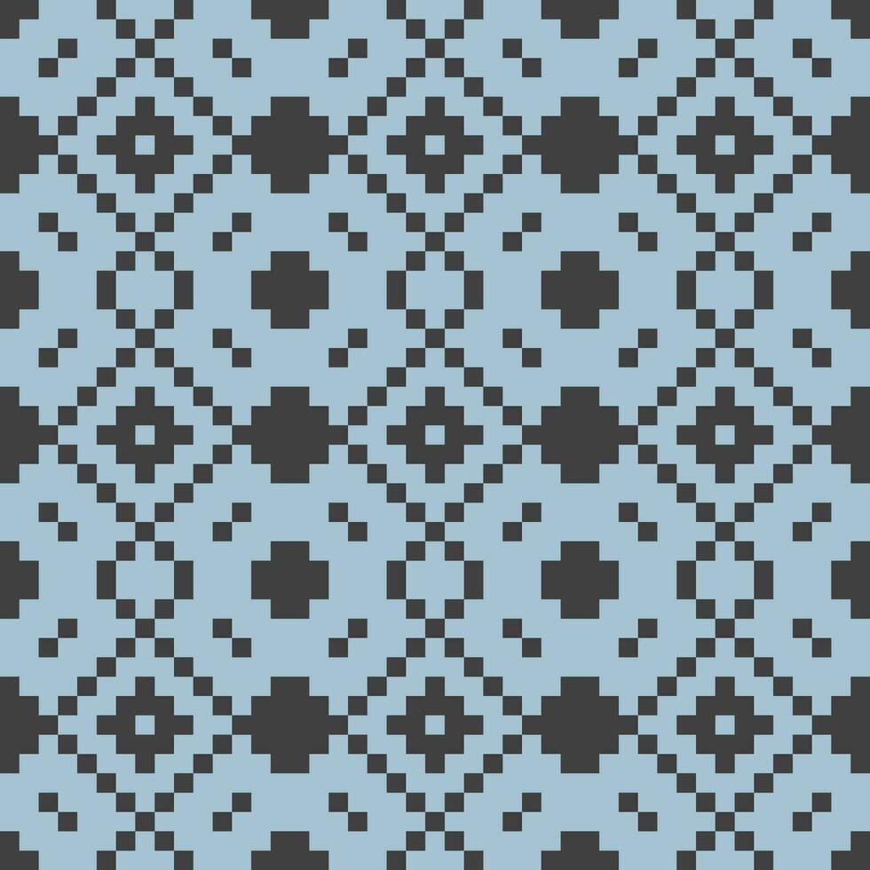 a blue and black pixel pattern vector