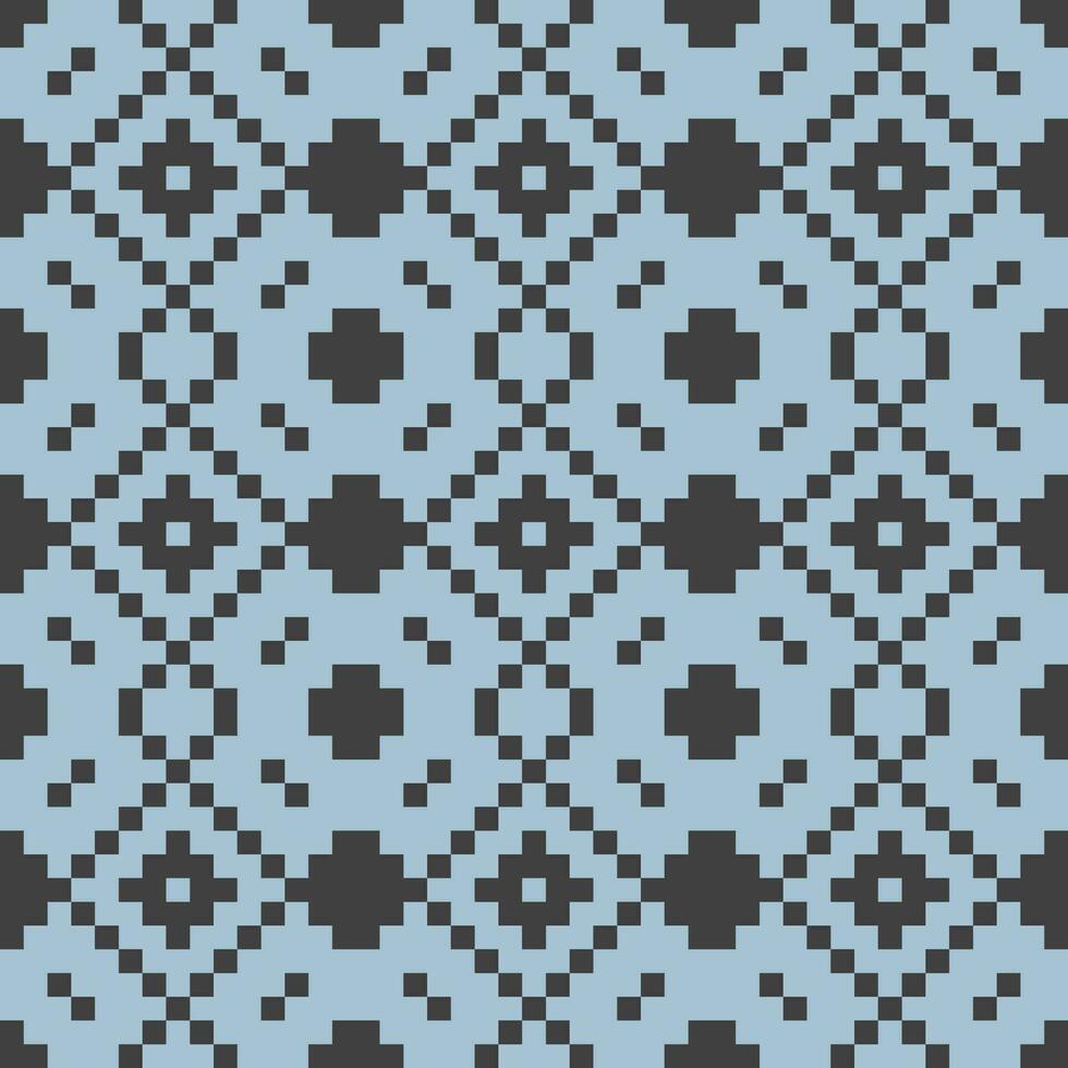 a blue and black pixel pattern vector