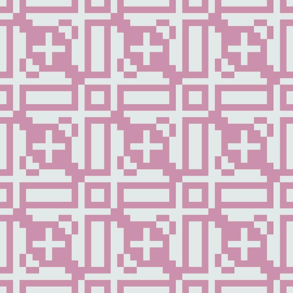a pixel style pattern with squares and crosses vector