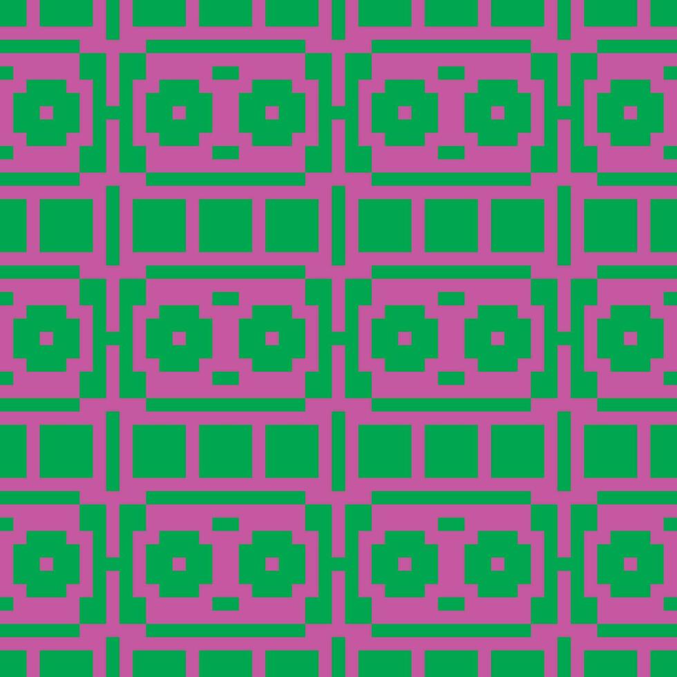 a green and purple pixel pattern vector