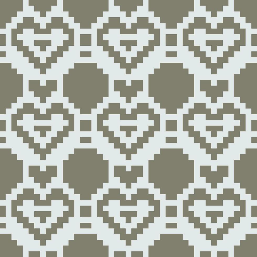 a pixel pattern with hearts on it vector