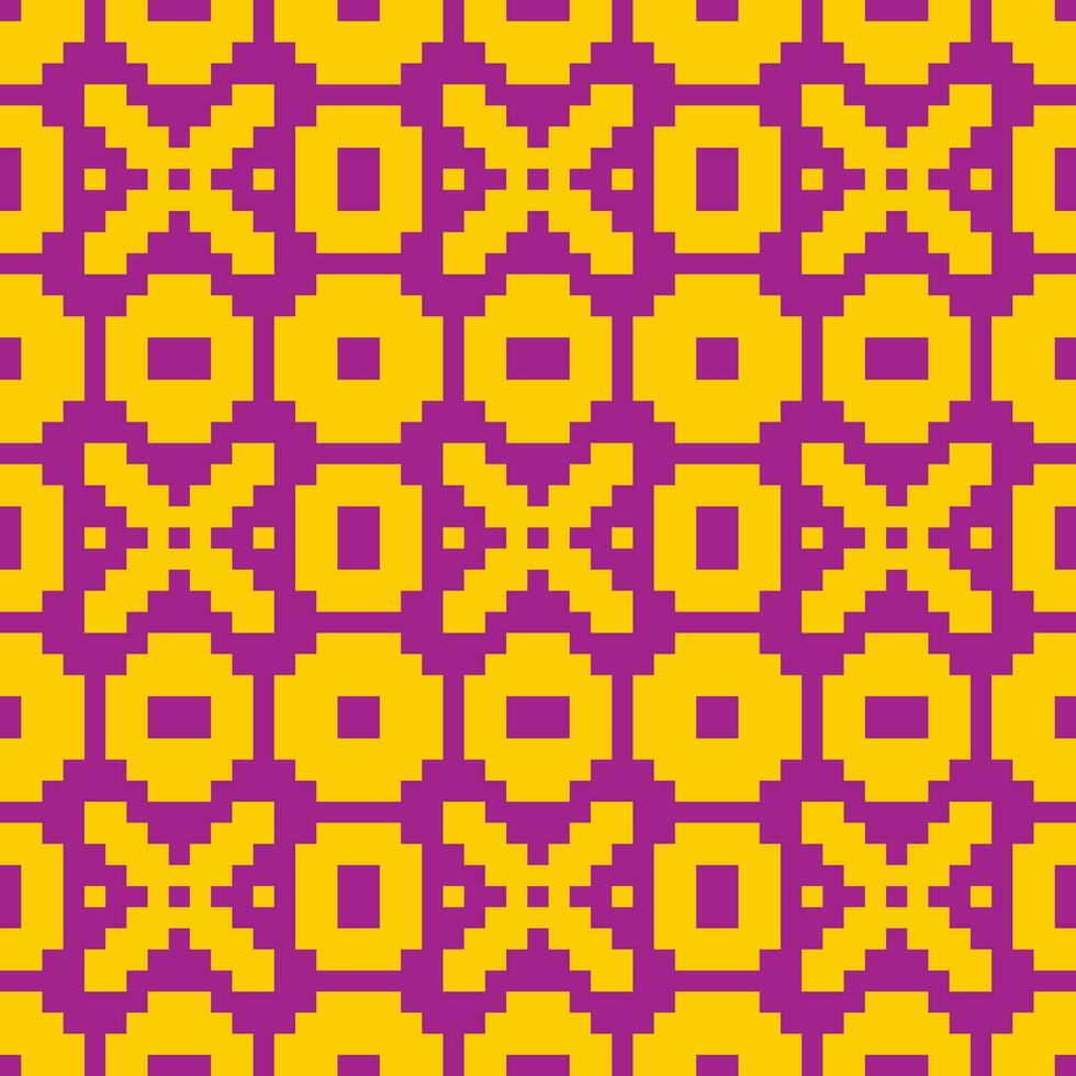 a pixel pattern with yellow and purple squares vector