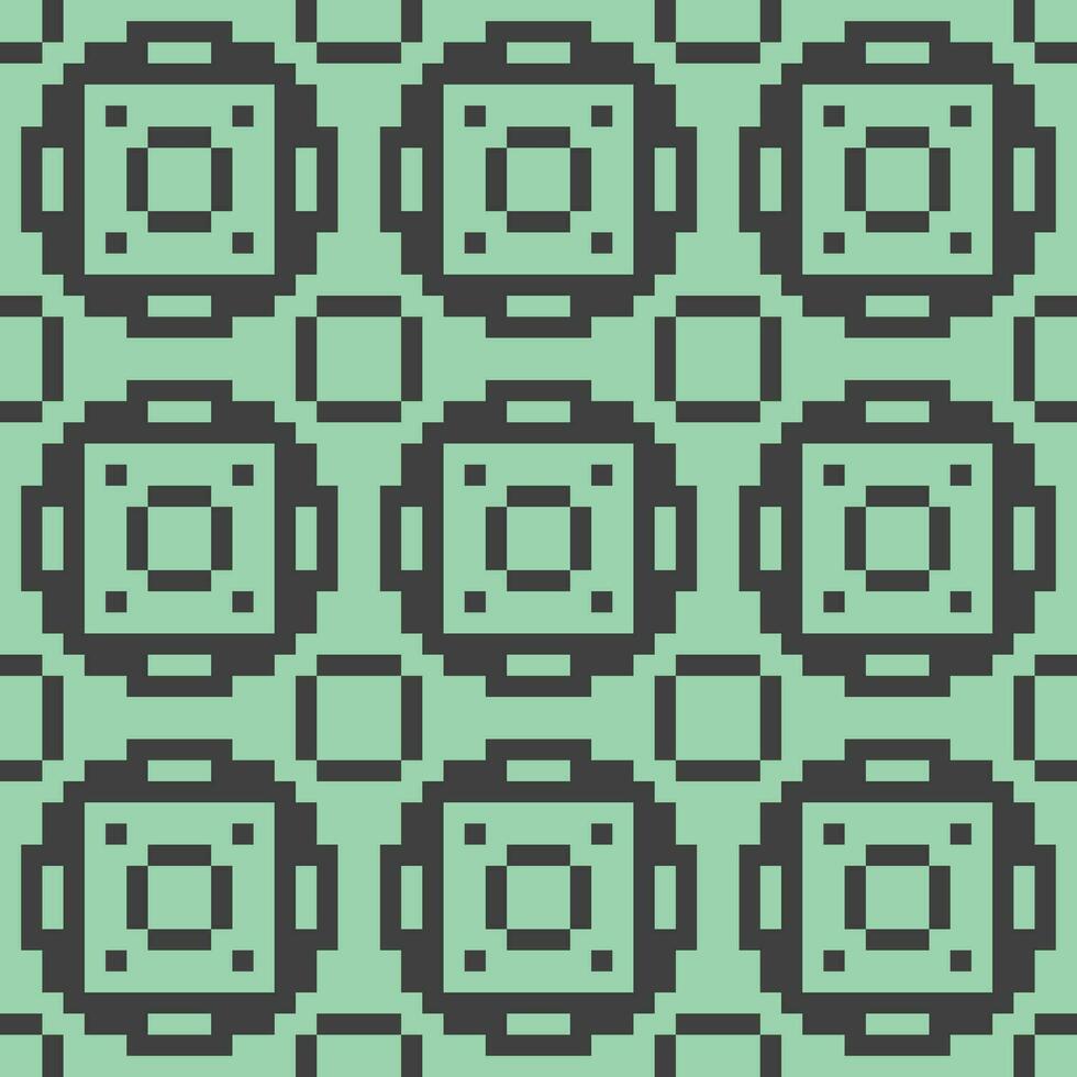 pixel squares fabric green and  black vector