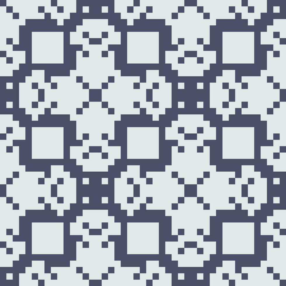 pixel square pattern dark blue white vector