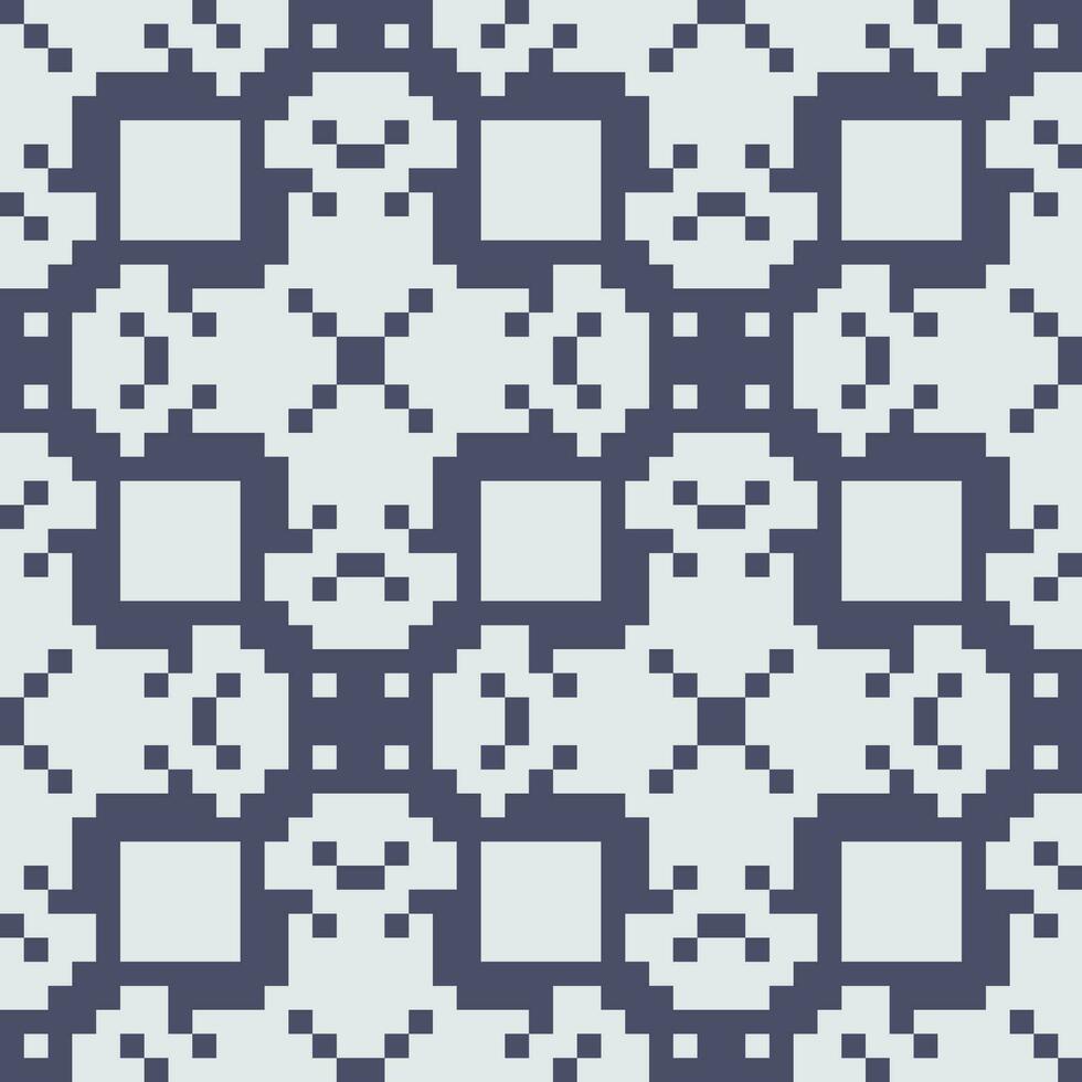 pixel square pattern dark blue white vector