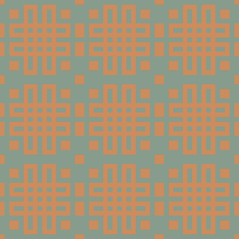 a pattern with squares and lines in orange and blue vector