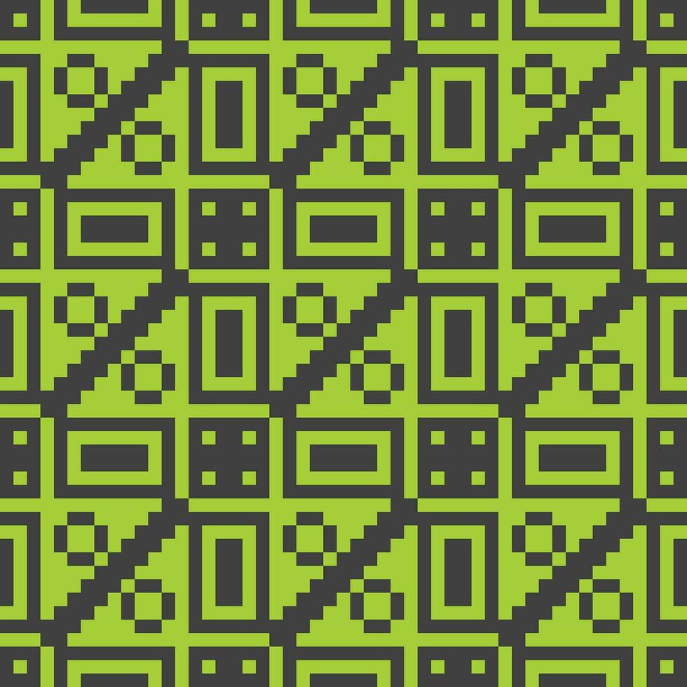 a green and black pattern with squares and squares vector