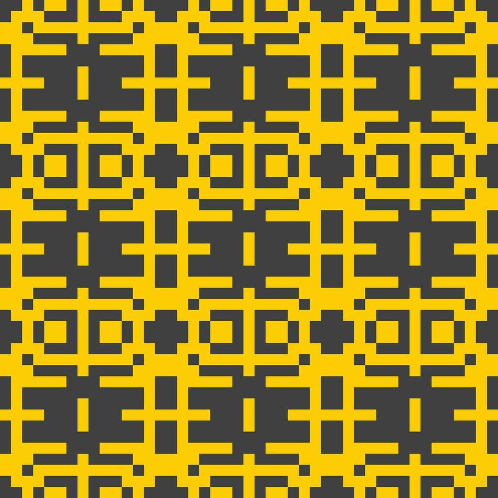un píxel Arte modelo con amarillo y negro cuadrícula vector
