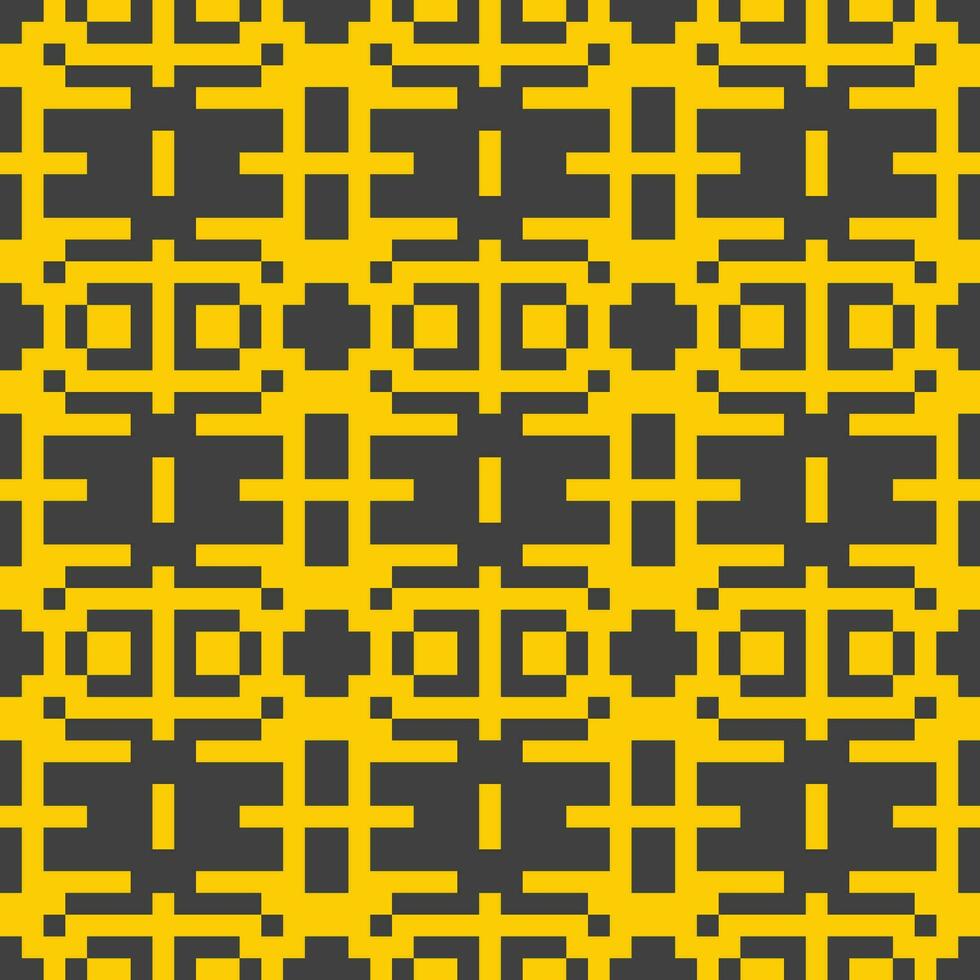 a pixel art pattern with yellow and black squares vector