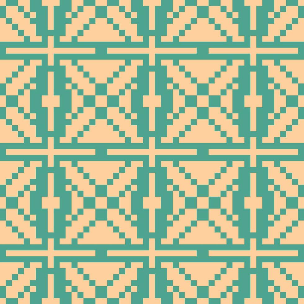 a pattern with squares and triangles in green and blue vector