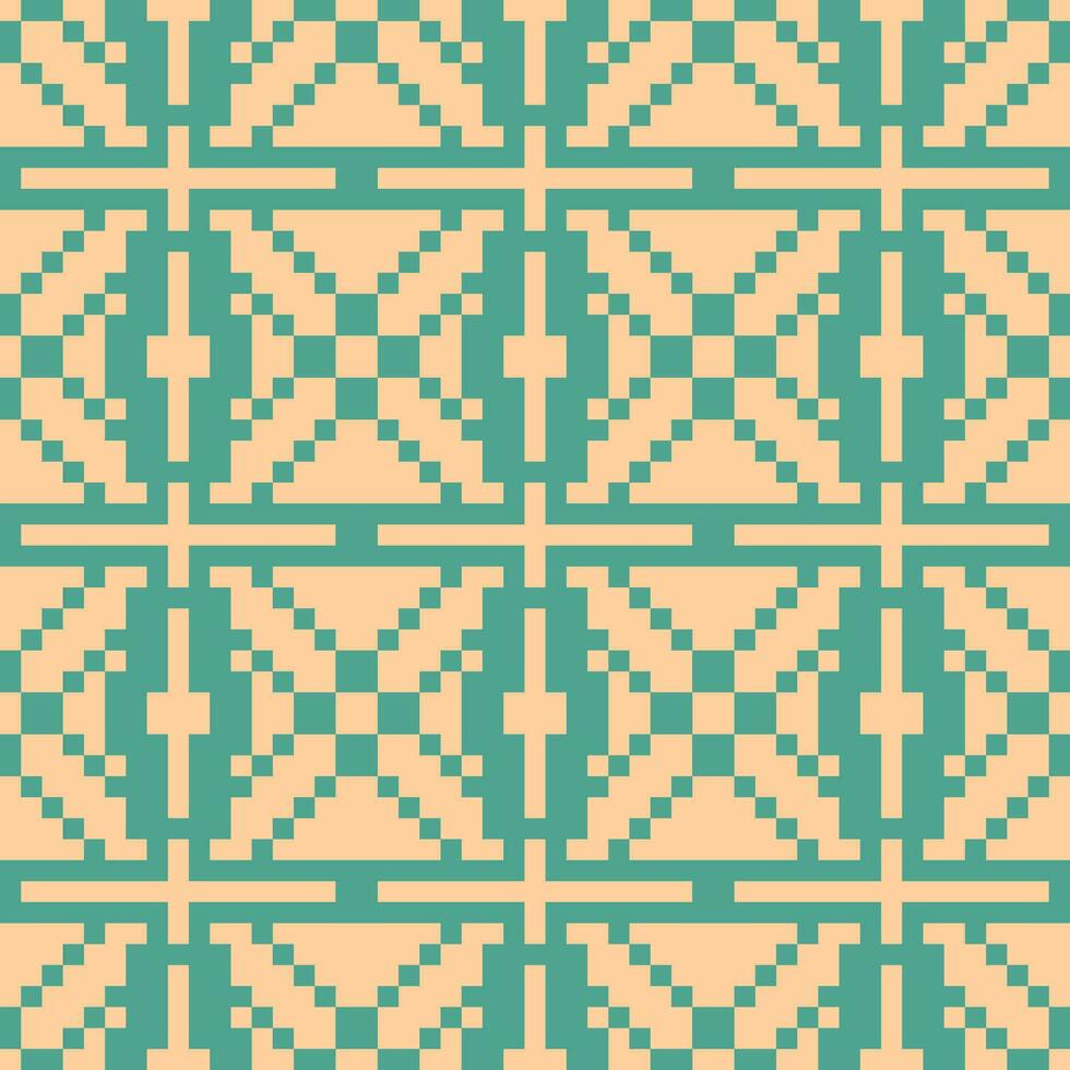 a pattern with squares and triangles in green and blue vector