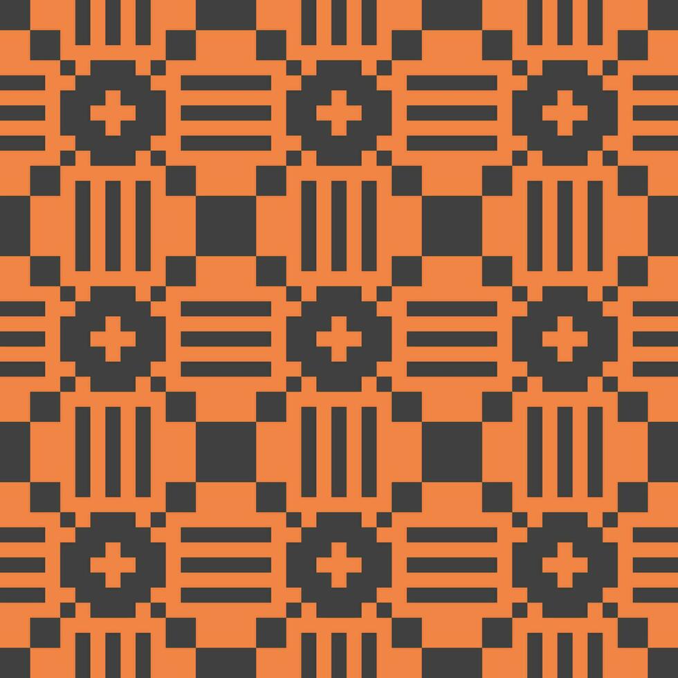 an orange and black checkered pattern vector