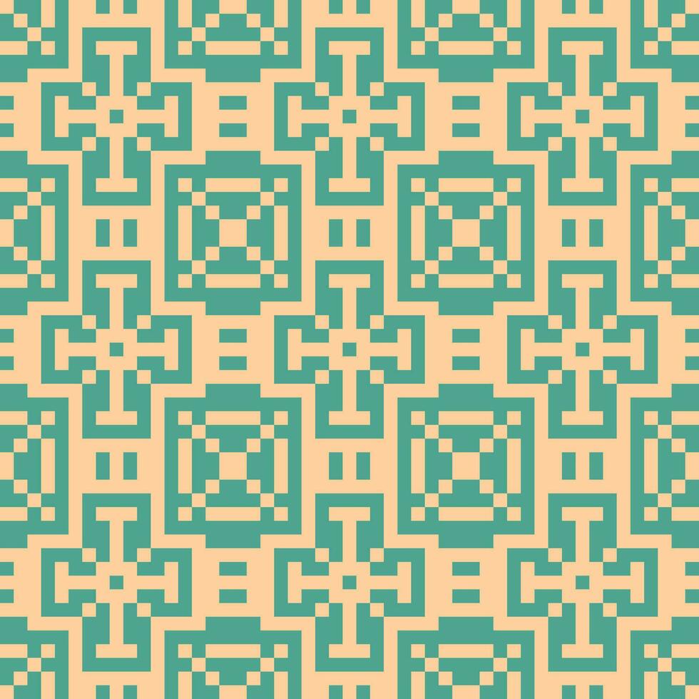 an abstract geometric pattern in turquoise and beige vector
