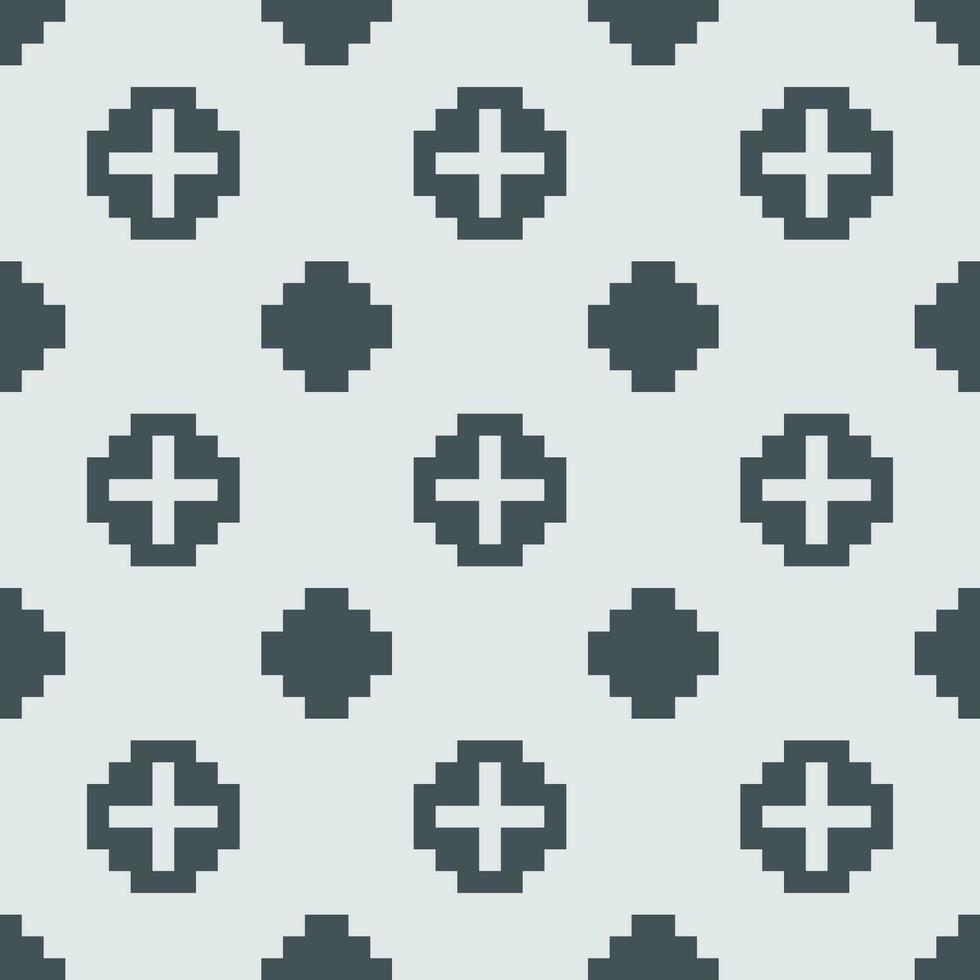 a pixelated pattern with crosses on a white background vector