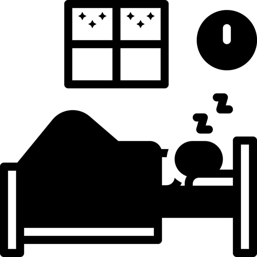 sólido icono para duerme vector