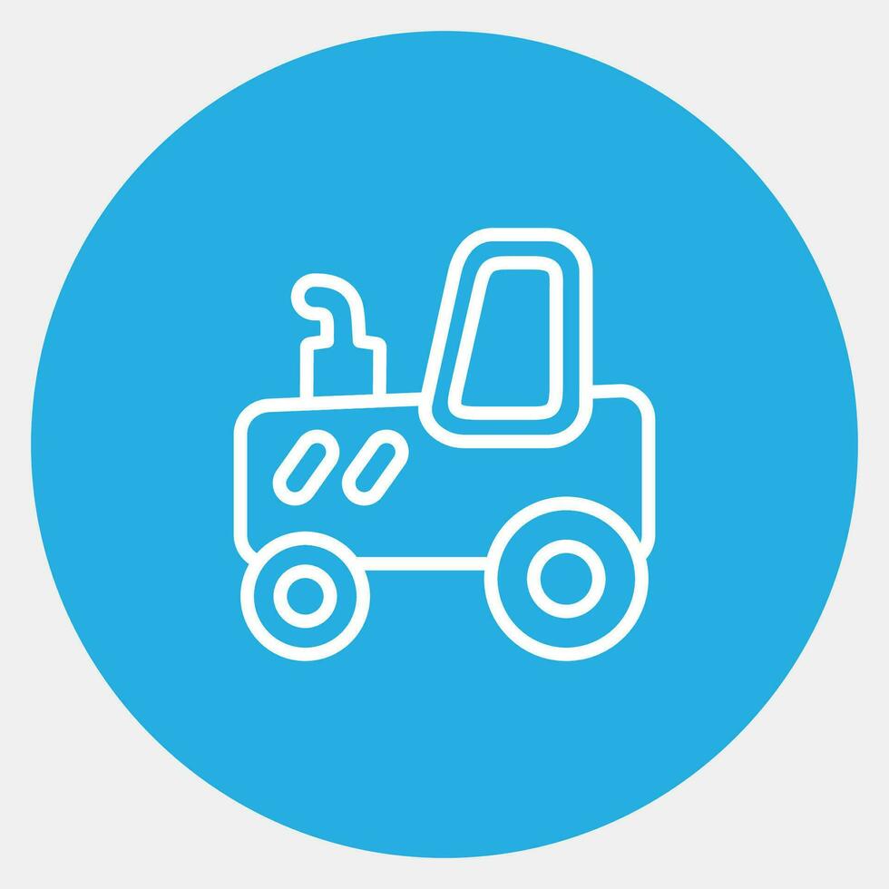Icon tracktor. Heavy equipment elements. Icons in blue round style. Good for prints, posters, logo, infographics, etc. vector