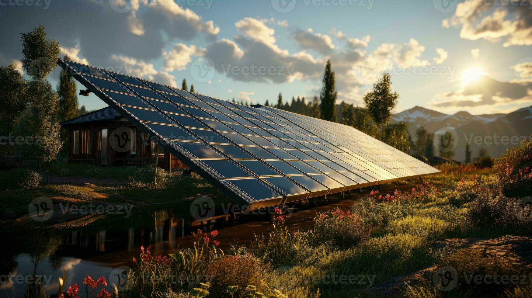 moderno solar paneles, ambientalmente simpático concepto, cuidado para el ambiente y verde energía, renovable energía fuentes foto