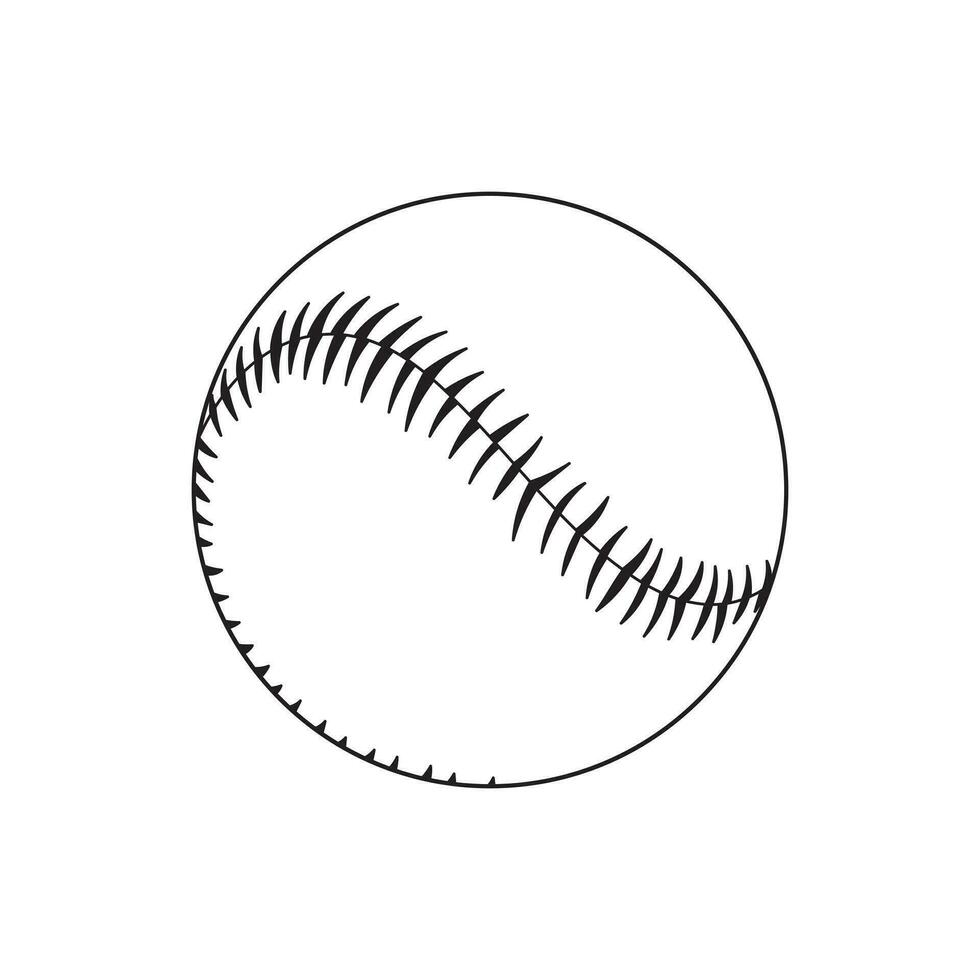 Hand drawn Kids drawing Cartoon Vector illustration baseball ball Isolated in doodle style
