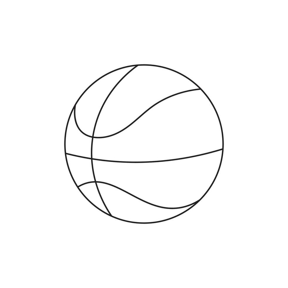 Hand drawn Kids drawing Cartoon Vector illustration basketball ball Isolated in doodle style