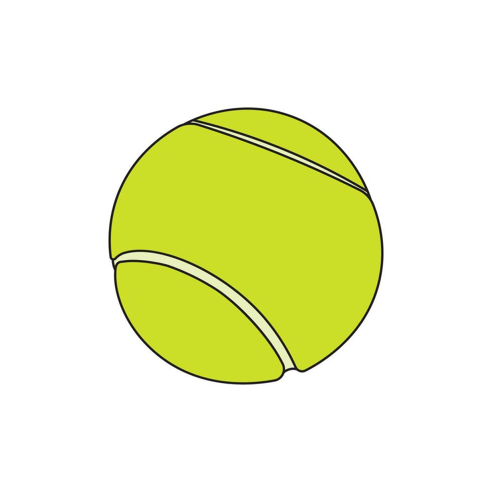 Kids drawing Cartoon Vector illustration tennis ball Isolated in doodle style