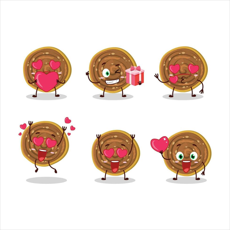 Bakarvadi cartoon character with love cute emoticon vector
