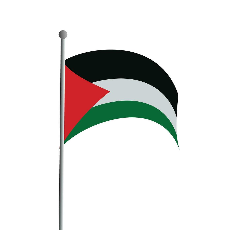 Palestine flag isolated on white background.  Palestine flag frame  with love symbol. Banner, poster, card, background design. vector