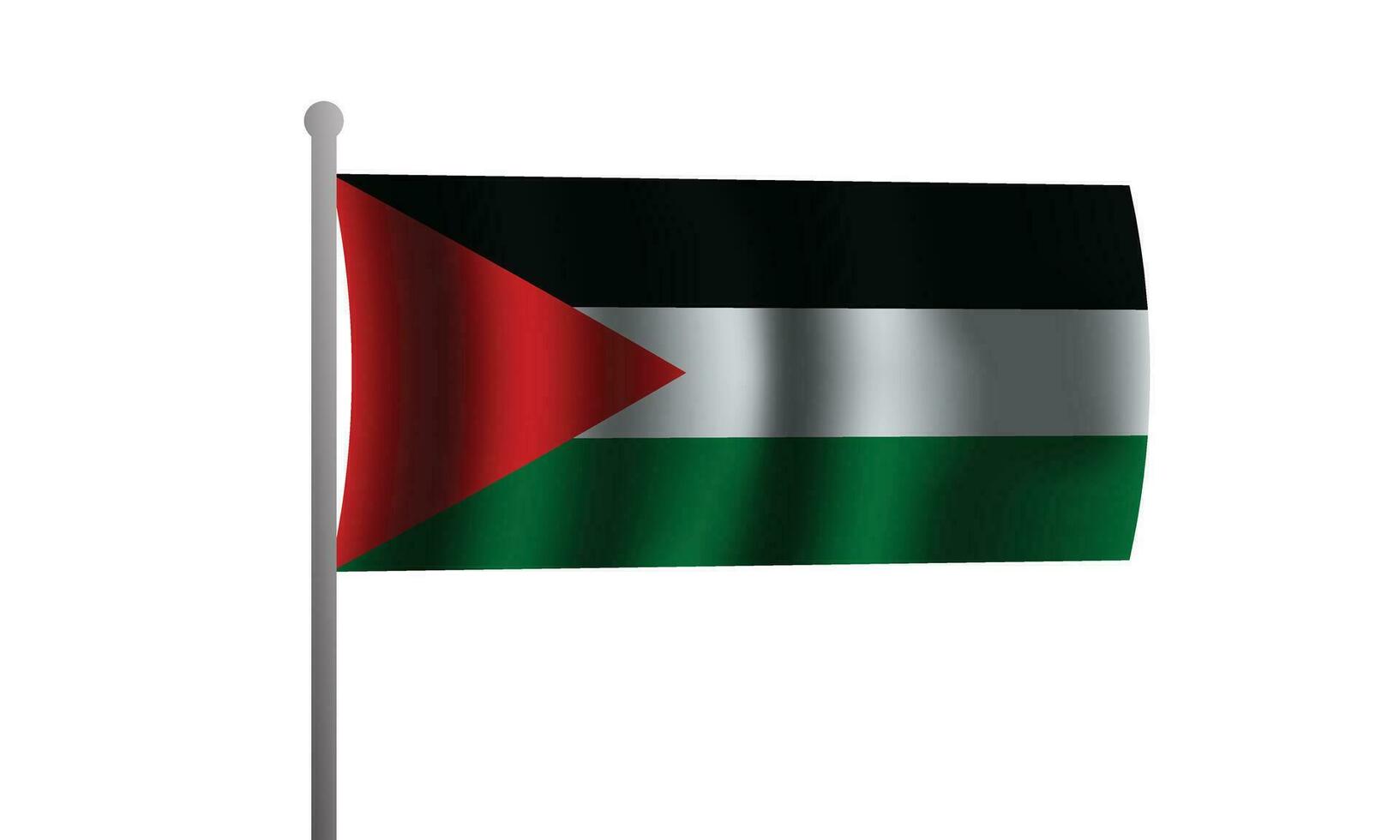 Palestine flag isolated on white background.  Palestine flag frame  with love symbol. Banner, poster, card, background design. vector