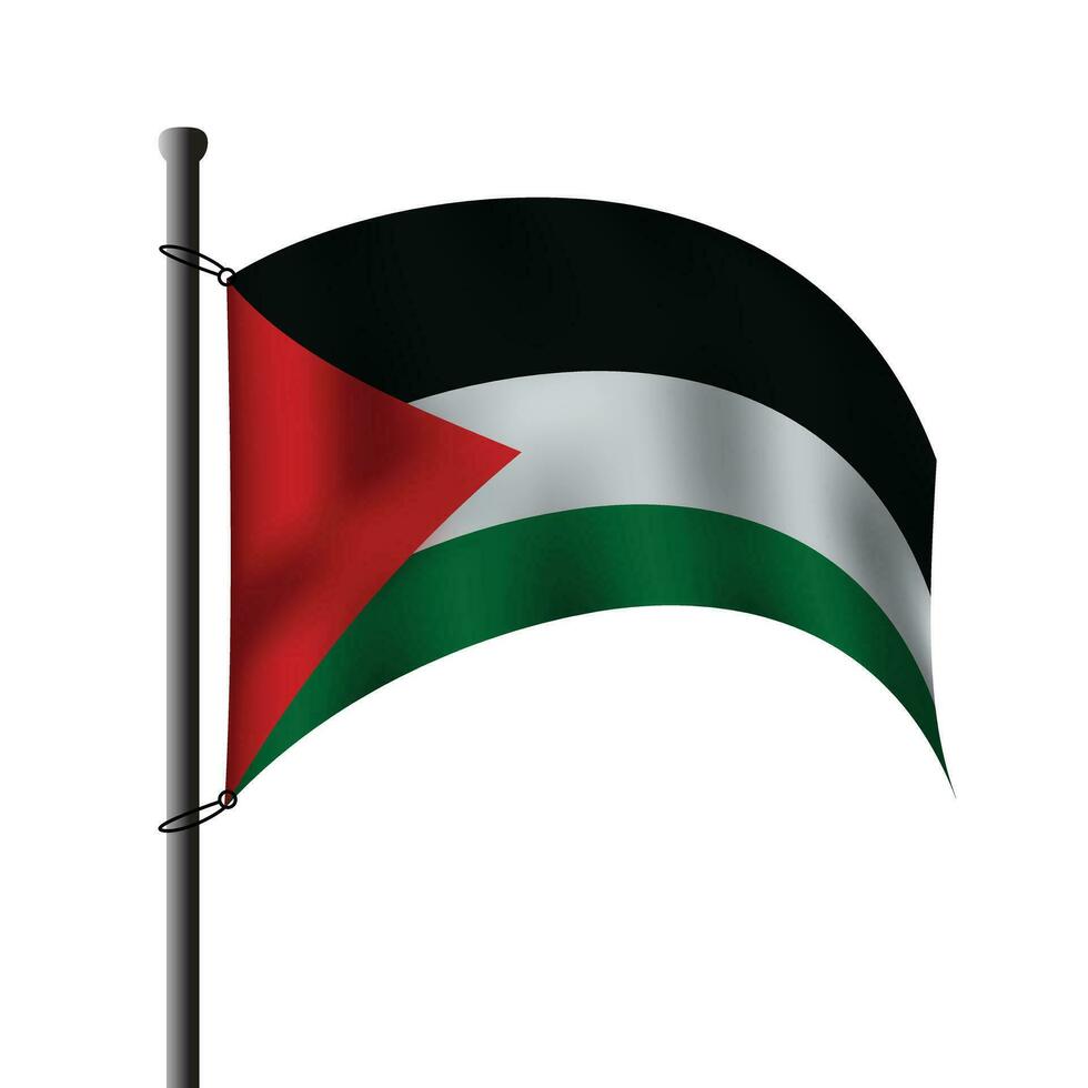 Palestine flag isolated on white background.  Palestine flag frame  with love symbol. Banner, poster, card, background design. vector