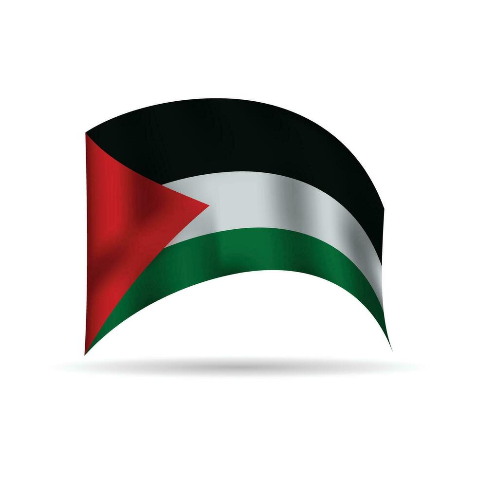 Palestine flag isolated on white background.  Palestine flag frame  with love symbol. Banner, poster, card, background design. vector