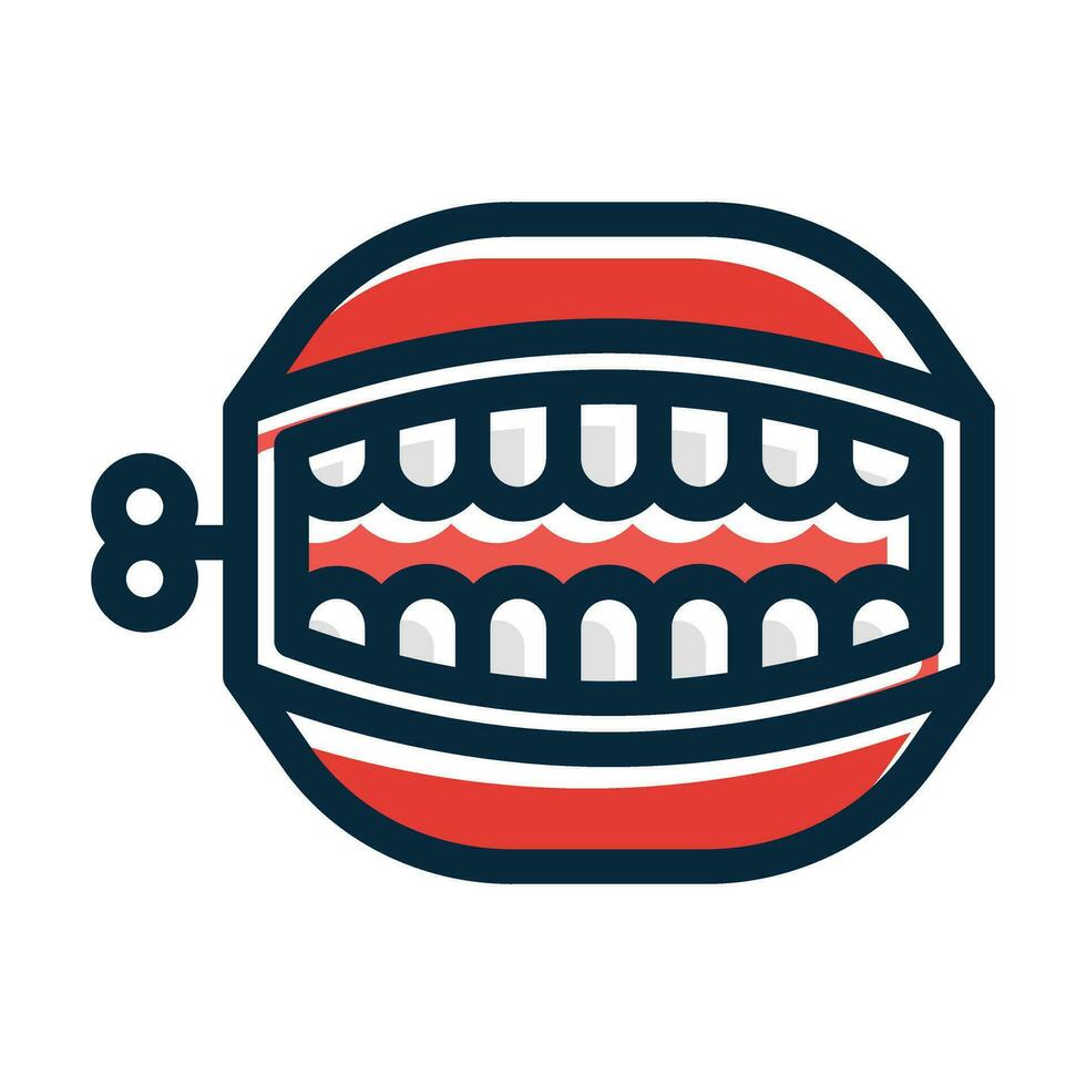 Toy Teeth Vector Thick Line Filled Dark Colors Icons For Personal And Commercial Use.