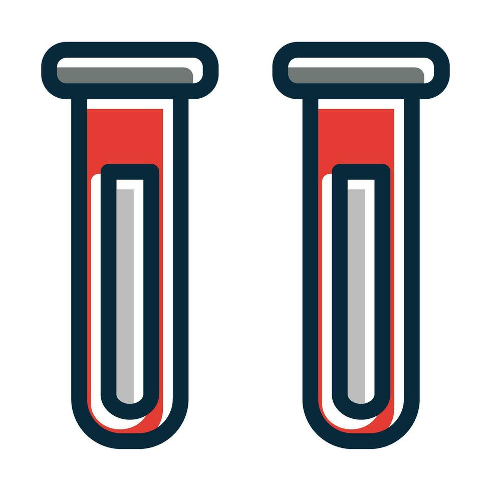 Test Tubes Vector Thick Line Filled Dark Colors Icons For Personal And Commercial Use.