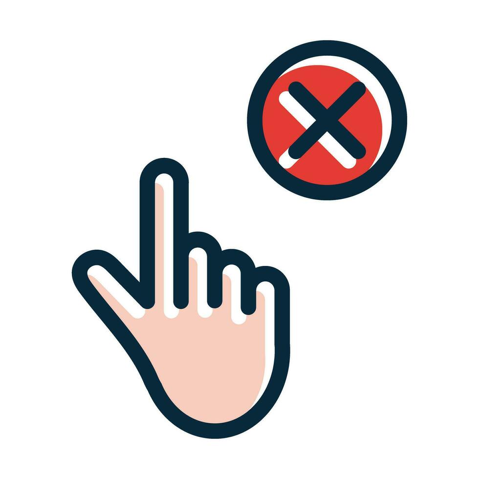 Dont Touch Vector Thick Line Filled Dark Colors Icons For Personal And Commercial Use.
