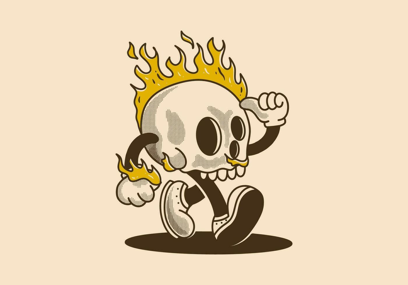 Mascot character illustration of burning skull vector