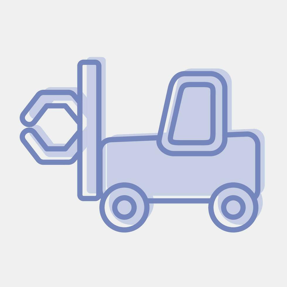 Icon papper roll clamp forklift. Heavy equipment elements. Icons in two tone style. Good for prints, posters, logo, infographics, etc. vector