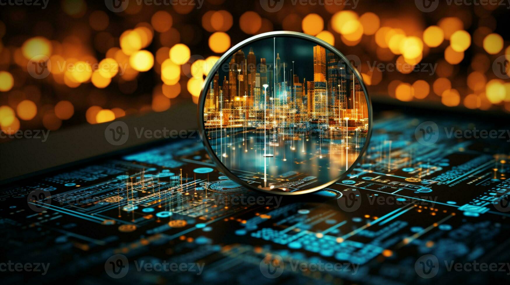 Data Visualization, Close up Technology Digitalization, Optimization of High-Tech Electronics, Data mining, artificial intelligence, business analytics, AI Generative photo