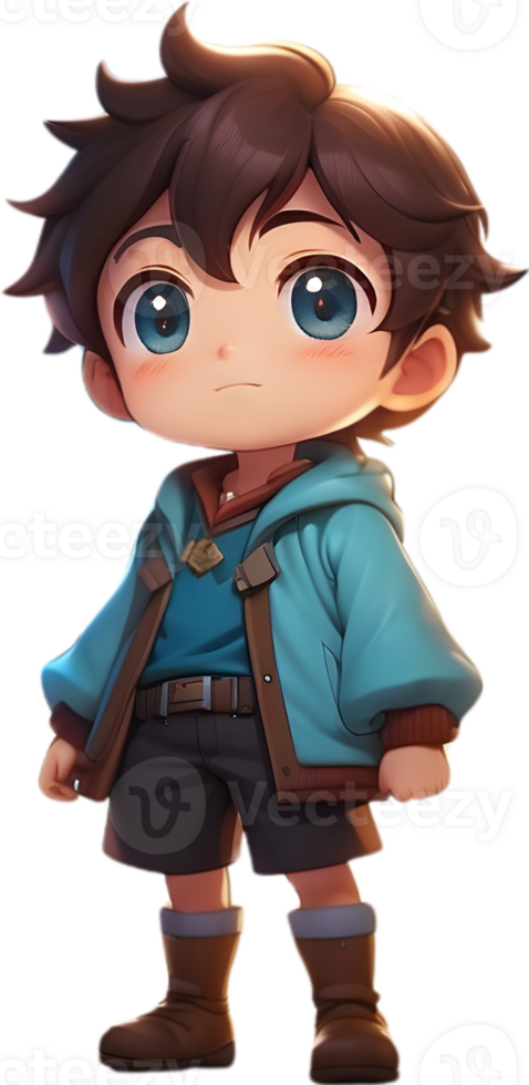 Adorable cartoon boy, sweet kid character, cute child avatar ai generative png