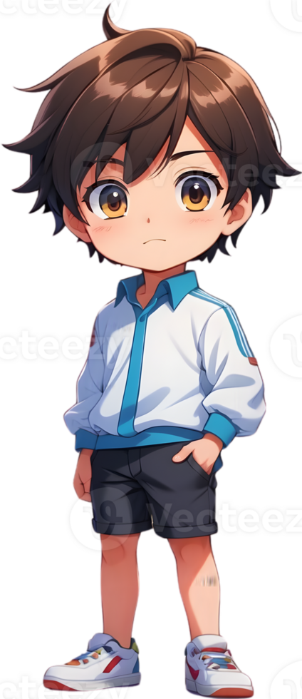 Adorable cartoon boy, sweet kid character, cute child avatar ai generative png
