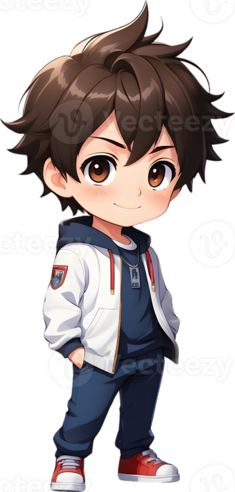 Adorable cartoon boy, sweet kid character, cute child avatar ai generative png