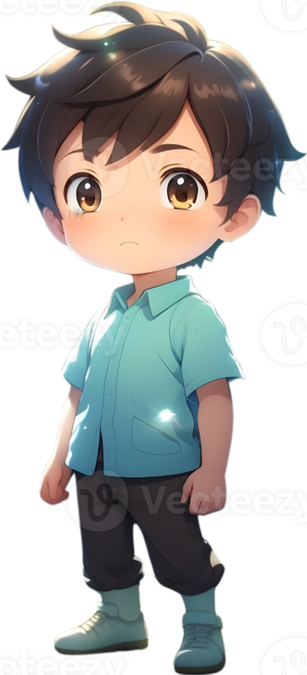 Adorable cartoon boy, sweet kid character, cute child avatar ai generative png