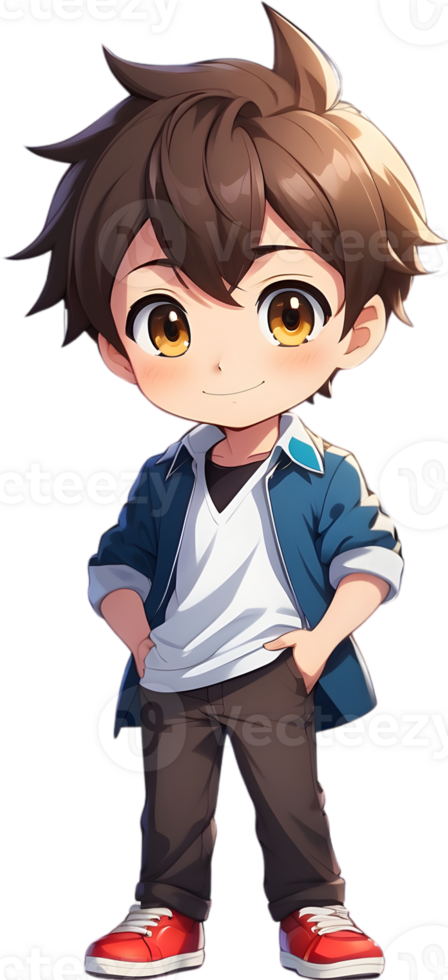 Adorable cartoon boy, sweet kid character, cute child avatar ai generative png
