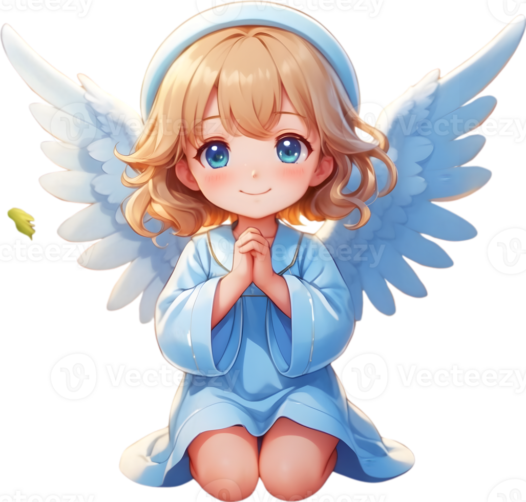 Angelic figure, Guardian angel, Angel wings ai generative png