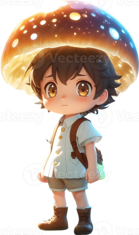 Adorable cartoon boy, sweet kid character, cute child avatar ai generative png